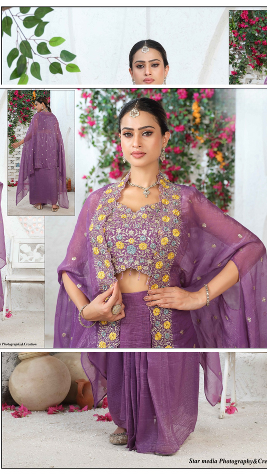 Indo-western Shrug with Dhoti