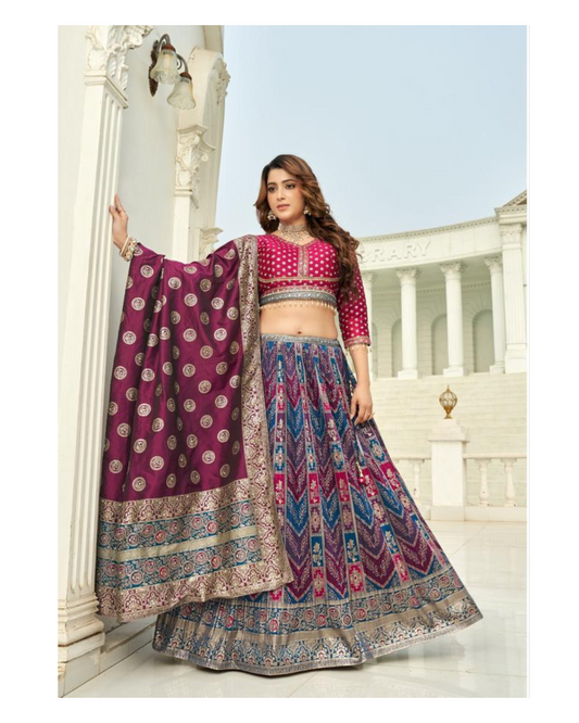 Red lehenga choli set with rich detailing