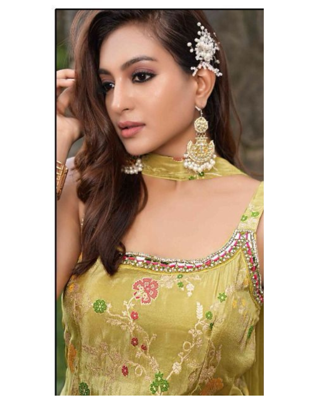 Elegant golden Plazo Suit