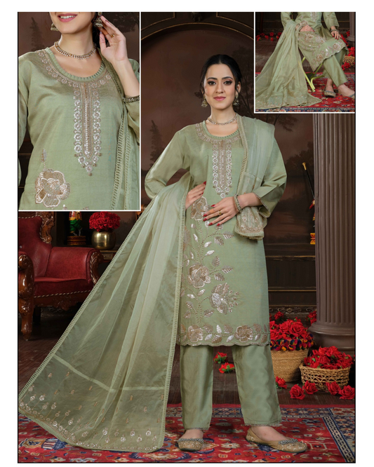 Elegant Silver straight-cut suit