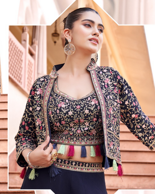 Indo-western Plazo Set with Koti