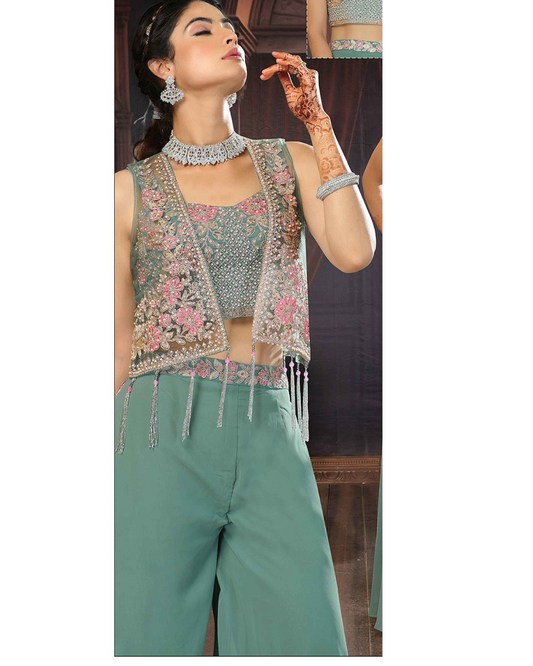 Indo-western Plazo Set with Koti