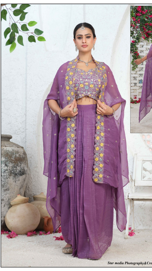 Indo-western Shrug with Dhoti