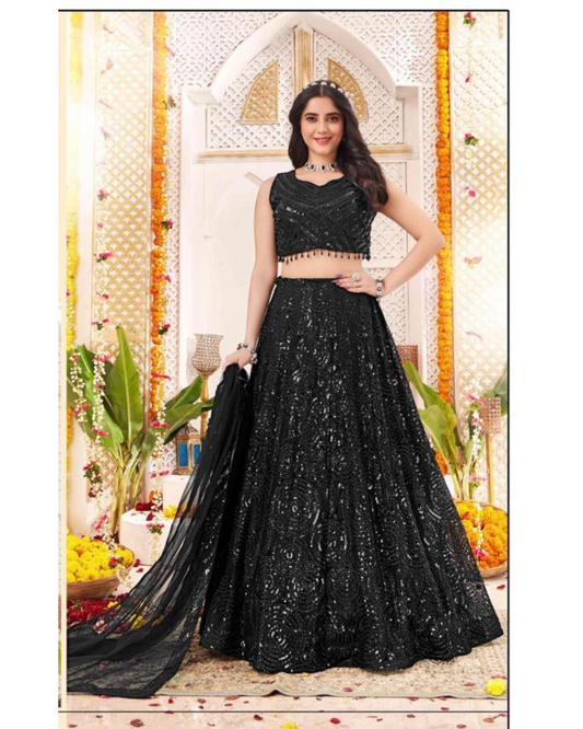 Gorgeous black lehenga choli set