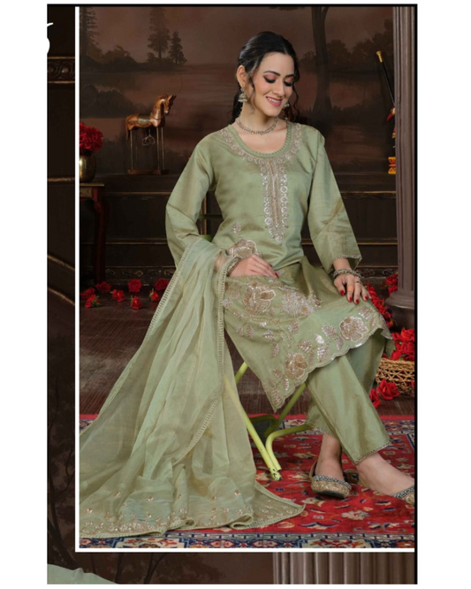 Elegant Silver straight-cut suit
