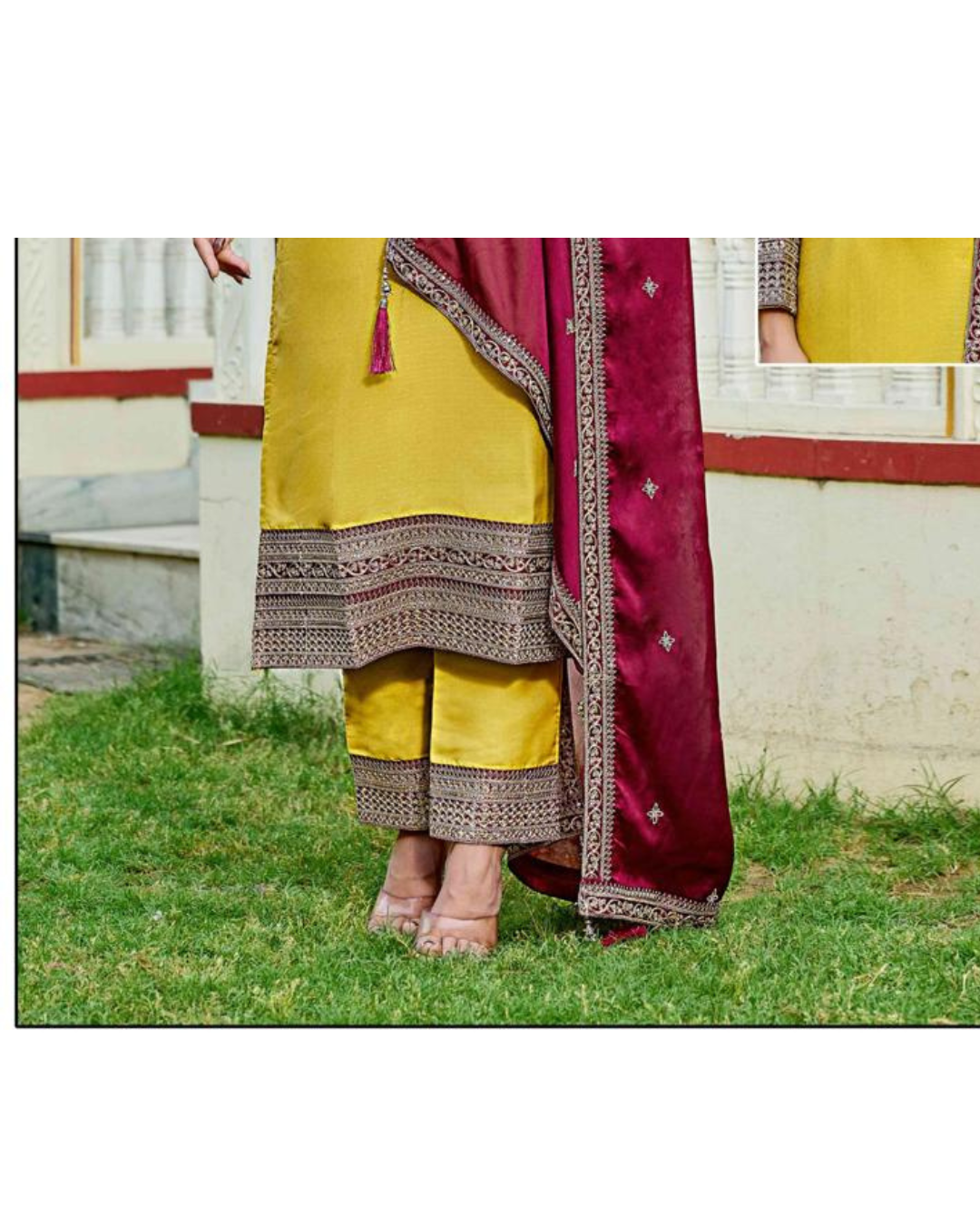 Mustard yellow straight-cut suit