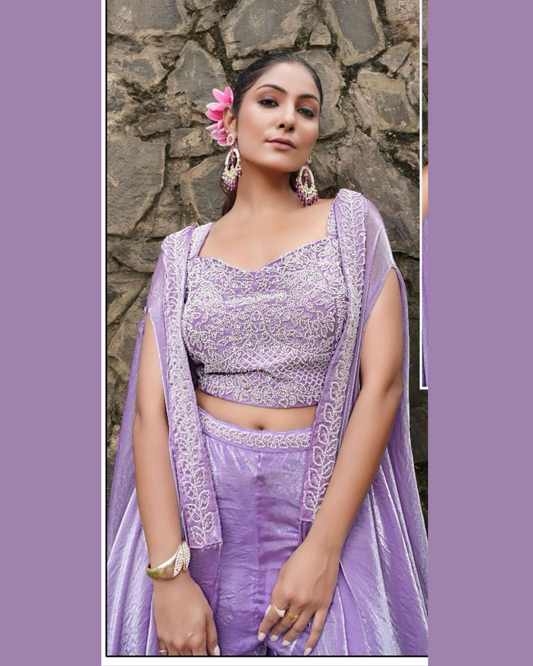 Indo-western Plazo Set with Shrug