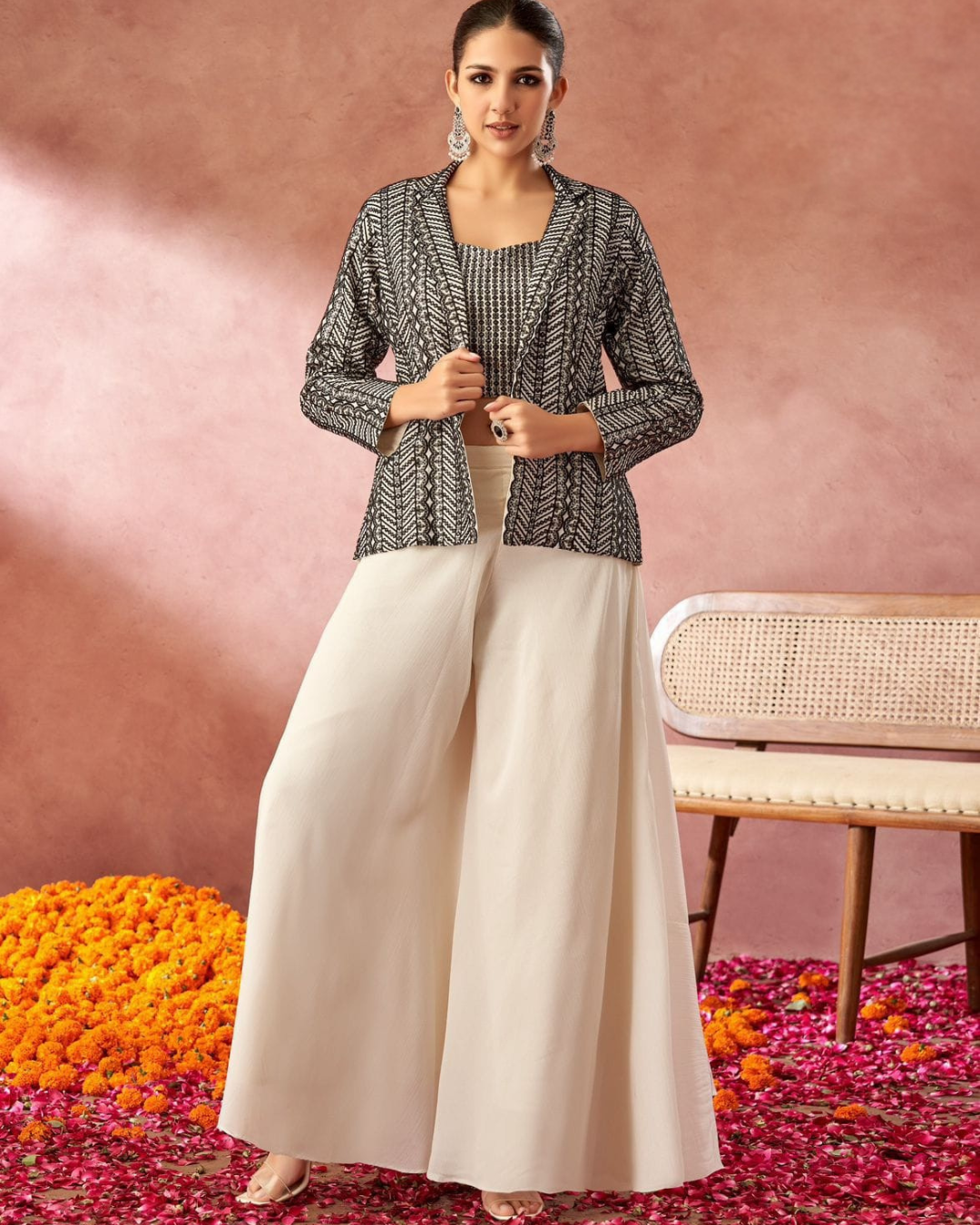 Indo-western Plazo Set with Koti