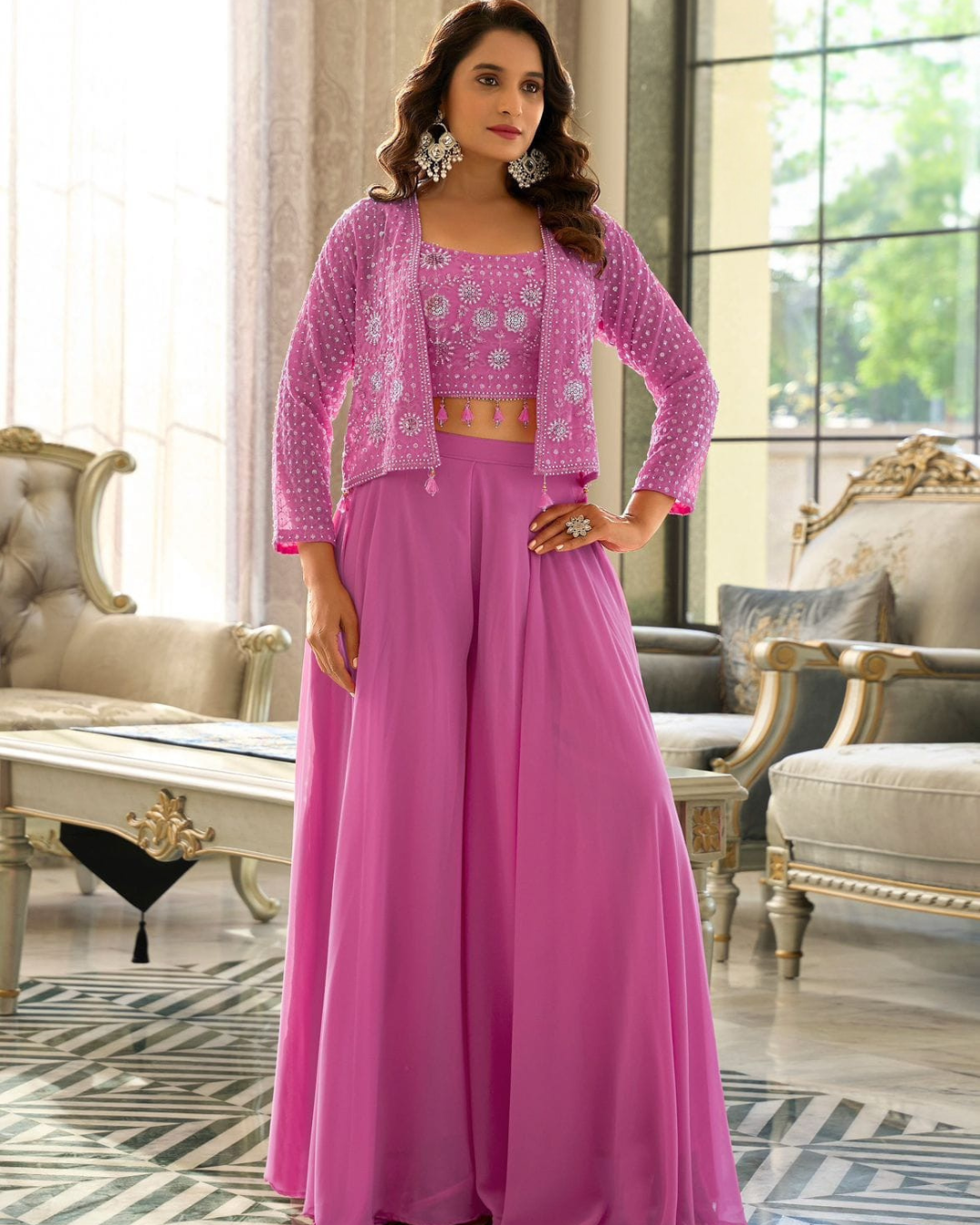 Indo-western Plazo Set with Koti