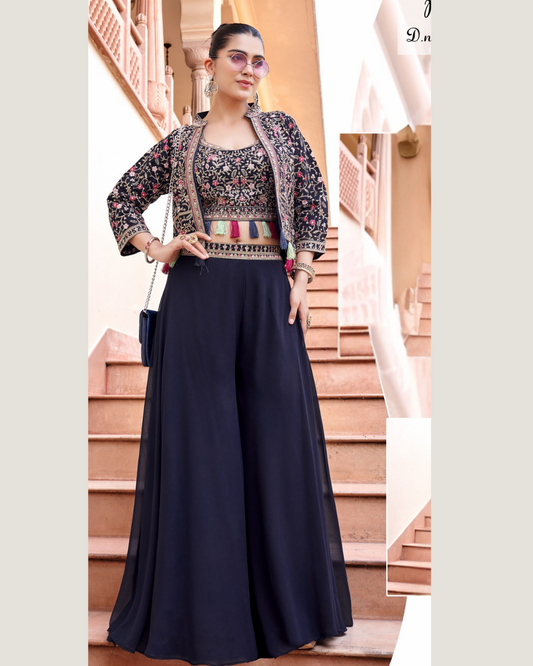 Indo-western Plazo Set with Koti