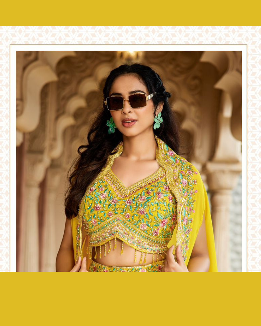 Indo-western saree with shrug