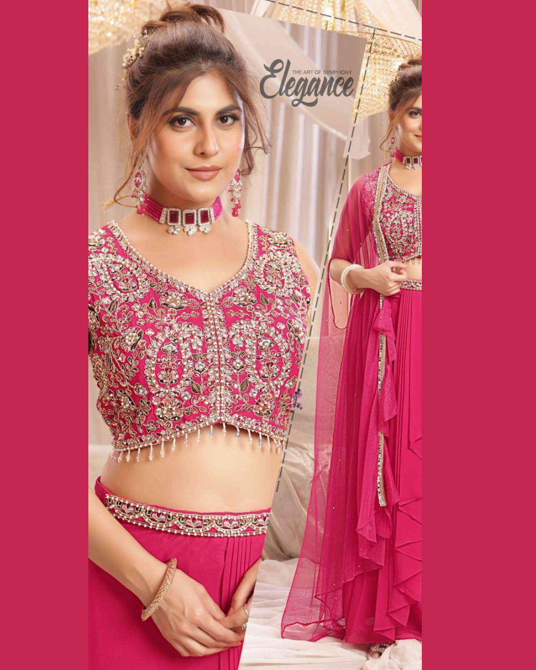 Indo-western saree with shrug