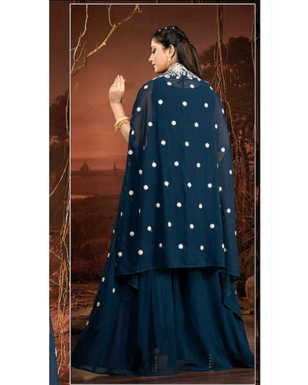Indo-western Plazo Set with Shrug