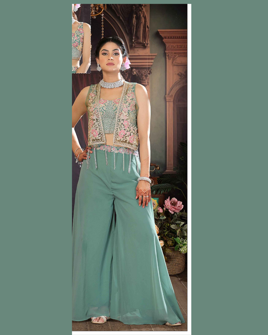 Indo-western Plazo Set with Koti